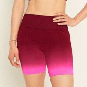 VS PINK ribbed red pink ombre bike shorts size M